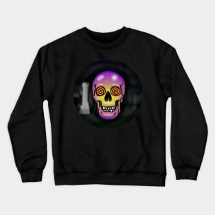 Skull, x-ray specs eyes, with background Crewneck Sweatshirt